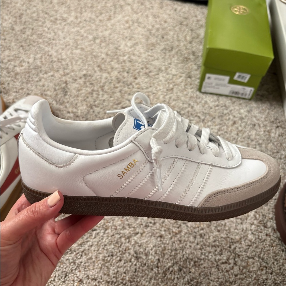 Adidas Samba White and Brown Sneakers